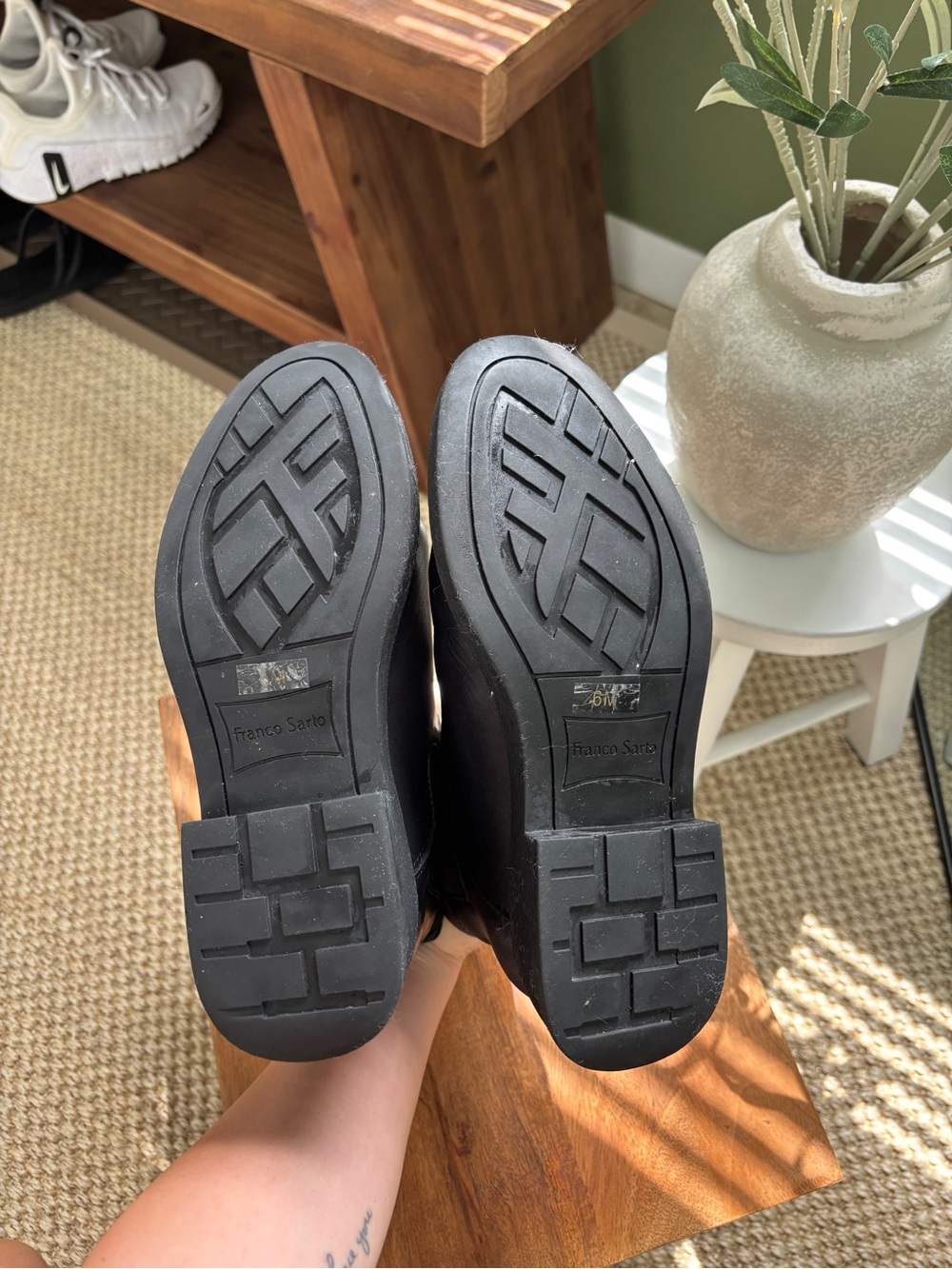 Franco Sarto Black Leather Ankle Boots - Picture 9 of 10